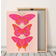 Shein 1pc, Pink Orange Butterfly Wall Art Preppy Room Decor For Teens, Cute Apartment Decor Maximalist Wall Art, Funky Art Print Aesthetic Room Decor 20*28in Unframed,Canvas,Poster Gifts Birthday Graduation Tavla 30x40cm