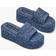 Marc Jacobs Puffy Daisy Denim Platform Sandal - Medium Wash Indigo