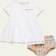 Burberry Childrens Check Trim Cotton Dress with Bloomers - White