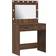 vidaXL Sminkebord Med LED-Lys Brun Eg 78,5 x 41 x 135 cm Toiletbord