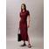 Calvin Klein Modal Stretch Rib Midi Dress - Burgunder