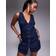 River Island Womens Blue Denim Button Skort Playsuit - Navy