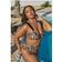 Yours Leopard Print Contrast Strap Bikini Top - Brown