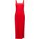 French Connection Square Neck Ribbed Bodycon Midi Dress - Red
