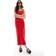 French Connection Square Neck Ribbed Bodycon Midi Dress - Red
