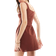 ASOS DESIGN Linen Scoop Neck Mini Dress - Brown