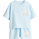 H&M Girls 2-Piece Printed Top And Shorts Set - Blue
