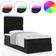 vidaXL Ottoman-Bett mit Matratzen & LEDs Schwarz 90x200 cm Samt Rahmenbett