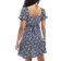 New Look Gingham Floral Embroidered Milkmaid Mini Dress - Navy