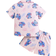 Shein Young Girl Cute Cartoon Drop Ear Blue Rabbit Print Short Sleeve T-Shirt And Shorts Comfy Casual Pajama Set - Blue Rabbit Print
