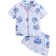 Shein Young Girl Cute Cartoon Floppy Ear Short Sleeve T-Shirt And Shorts - Blue Rabbit Print