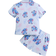 Shein Young Girl Cute Cartoon Floppy Ear Short Sleeve T-Shirt And Shorts - Blue Rabbit Print