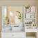 Metro Lane With Light Lulb 130 cm H x 87 cm W x 36 cm D Dressing Table 36x87cm