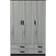 URBN Living Modern 3 Door 4 Storage Black/Ash Grey Wardrobe 108x180cm