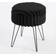 OHS Faux Fur Ribbed Black Seating Stool 45cm