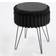OHS Faux Fur Ribbed Black Seating Stool 45cm