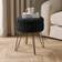 OHS Faux Fur Ribbed Black Seating Stool 45cm