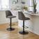 Dunelm Delaney Adjustable Height Barstool Velvet Grey Seating Stool 113cm