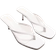 PrettyLittleThing Cream Pu Square Toe Thong Mid Stiletto Heeled Mules - White