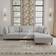 Uixe Couch with Ottoman Sea Salt Gray Sofa 120.6" 4pcs 3 Seater