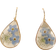 Shein Teardrop Shape Resin & Dried Flower Earrings - Natural Dried