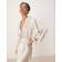 Gina Tricot Satin Long Sleeve V Neck Tie Front Dress - Light Beige