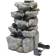 Garden Sanctuary Multi-Tiered Garden Cascading Water Fountain with LED Lights