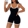 Shein Zolique Seamless Color-Contrasting Hot Girl Jumpsuit Unitard, Slim-Fit Bodycon Camisole Jumpsuit Unitard