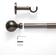 Dunelm Ashton Extendable Metal Eyelet Curtain Pole - Gunmetal 120cm