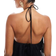 ASOS DESIGN Textured Halter Wide Leg Jumpsuit with Frill Detail - Black