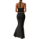 Shein Dam sommar Enfrgad Twisted Halter Neck Vest Topp med sidoslits och sjjungfru midikjol Sexig st set