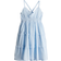 H&M Girls Blue Smocked Frill-Trimmed Dress - Blue