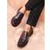 Off The Hook Monro Loafer Formal Casual Slip-On Leather Shoes - Burgundy