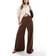 Stradivarius Flowing Linen Blend Palazzo Trousers - Brown