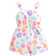 Shein Baby Girl Summer Cute Floral Pattern Knit Romper - Multicolor