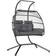 OutSunny Rattan Double Hanging Egg Chair with Stand Dark Grey
