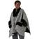 Roman Faux Fur Pocket Knit Cape - Black