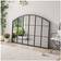 Living and Home Modern Arched Grid Black Wall Mirror 110x70cm