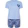 Yours Curve Blue Wild Night In Animal Print Short Pyjama Set - Blue