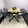 Kosy Koala Brown Wooden Table with 4 Grey Chairs Dining Table 80x140cm