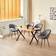 Kosy Koala Brown Wooden Table with 4 Grey Chairs Dining Table 80x140cm