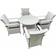 Fimous 5 Pcs Pe Rattan With Round Table - Light Grey Patio Dining Set