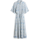 H&M Shirt Dress with Tie Belt - White/Blue Patterned