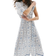 H&M Shirt Dress with Tie Belt - White/Blue Patterned