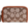 Coach Essential Small Zip Around Card Case In Crystal Signature Jacquard - Silver/Burnished Amber