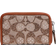 Coach Essential Small Zip Around Card Case In Crystal Signature Jacquard - Silver/Burnished Amber