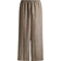 H&M Straight Linen Blend Trousers - Dark Mole/Striped
