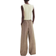 H&M Straight Linen Blend Trousers - Dark Mole/Striped