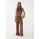 Stradivarius Flowing Linen Blend Trousers - Brown