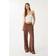 Stradivarius Flowing Linen Blend Trousers - Brown